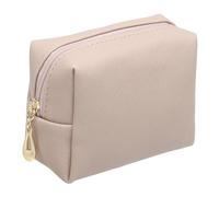 QUARKZMAN Mini Maquillaje Bolsas, 4" x 3" PU Impermeable Viaje Tocador Artículos Almacenamiento Bolsa Portátil Maquillaje Bolsa, Lindo Pijo Cosméticos Bolso con Cremallera (Loto Rosa)