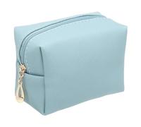 QUARKZMAN Mini Maquillaje Bolsas, 4" x 3" PU Impermeable Viaje Tocador Artículos Almacenamiento Bolsa Portátil Maquillaje Bolsa, Lindo Pijo Cosméticos Bolso con Cremallera (Azul)