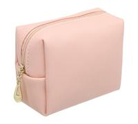 QUARKZMAN Mini Maquillaje Bolsas, 4" x 3" PU Impermeable Viaje Tocador Artículos Almacenamiento Bolsa Portátil Maquillaje Bolsa, Lindo Pijo Cosméticos Bolso con Cremallera (Rosa)