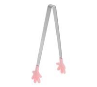 QUARKZMAN Mini Pinzas de Cocina 5.67" en Forma de Mano de Acero Inoxidable con Puntas de Silicona, Pinzas Pequeñas para Cocinar en la Cocina, Asar a la Parrilla, Color Rosa