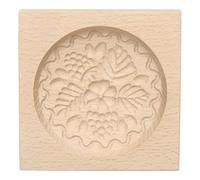 QUARKZMAN Molde de Galletas de Madera 3.94" x 3.94" Molde de Galletas de Madera Tallado de Frambuesa Herramienta de Horneado de Galletas Prensa de Galletas Sello