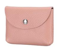 QUARKZMAN Monedero De Cuero Pequeño Monedero Portátil Monedero De Bolsillo Cartera para Mujeres Hombres Tarjetas De Crédito Billetes Doblados Llave Bálsamo Labial Cierre De Presión Rosa