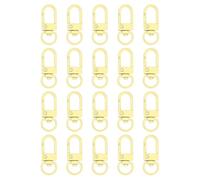 QUARKZMAN Mosquetones De Garra De Langosta, 20Pcs 33mm - Mosquetones Giratorios De Metal, Ganchos Para Llaveros, Bolsos, Bisutería, Accesorios DIY (Amarillo Claro)