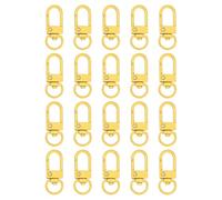 QUARKZMAN Mosquetones Garra Langosta, 20Pcs 33mm - Mosquetones Giratorios Metal, Ganchos Rápidos, Clips Para Cordones Bolsos, Llaveros, Monederos, Bisutería, Accesorios (Amarillo Limón)