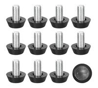 QUARKZMAN Niveladores de Muebles Ajustables, 12 Unidades Patas de Nivelación de Muebles con Rosca M8x15mm para Mesa, Silla, Patas de Muebles, Negro