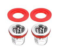 QUARKZMAN Núcleo Antiolor del Desagüe del Piso Dispositivo Anti-Retorno del Desagüe de Ducha Válvula de Retención del Desagüe del Piso para Baño Cocina 32-50mm Tubos Rojo 2 Juegos