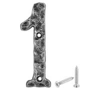 QUARKZMAN Número para Casa, 1, 14 x 0.7cm Números de Hierro Fundido, Números Signos de Dirección Vintage, para Pared, Casa, Calle, Oficina, Buzón, con 2 Tornillos, Negro y Plateado