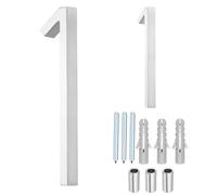 QUARKZMAN Números Flotantes Para Casa, 5 Pulgadas Números De Dirección Modernos En Aleación De Zinc Sólido Para Exterior Para Casa Calle Oficina Señal De Buzón (Número 1, Plata)