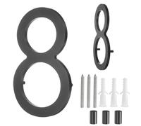 QUARKZMAN Números Flotantes Para Casa, 8 Pulgadas Números De Dirección Modernos En Aluminio Sólido Para Exterior Con Kit De Clavos Para Casa Calle Oficina Buzón (Número 8, Negro)