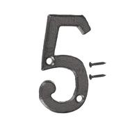 QUARKZMAN Números Y Letras Para Dirección De Casa 75 Mm De Hierro Fundido Vintage Para Exterior Número De Casa Sólido Para Señalización De Apartamento Oficina O Hotel (Número 5)