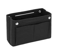 QUARKZMAN Organizador De Bolso, Organizador Portátil De Fieltro con Cierre De Botón Y Múltiples Compartimentos para Bolsos Abombados, Tote Y como Dador De Forma (17 X 10 X 15 Cm, Negro)