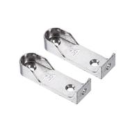 QUARKZMAN Ovalado Armario Colgante Raíl Barra Extremo Apoyo Soporte x 2uds Pared Montado Ropa Poste Rejilla para Ducha Cortina, [16 mm, Plata]