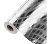 QUARKZMAN Papel Contacto Autoadhesivo 23.6" X 394" Para Encimeras Impermeable Antigrasa Papel Pintado Para Salpicadero De Cocina Muebles Armario Encimera Gabinete Cubo Rejilla Plata