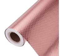 QUARKZMAN Papel De Contacto Autoadhesivo 23.6" X 197" Impermeable Y Antigrasa Para Fondo De Cocina Armario Encimera Gabinete Cuadrícula Rosa Dorada