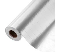 QUARKZMAN Papel De Contacto Autoadhesivo 23.6" X 394" Para Encimeras Impermeable Y Antigrasa Papel Pintado Para Salpicadero De Cocina Armario Muebles Encimera Gabinete Cuadrícula Plateada