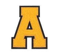 QUARKZMAN Parches De Letras Chenille De 4", Letras Iniciales Chenille A-Z Amarillas Bordadas Parches Para Coser O Planchar Para Suministros DIY Camisetas Chaquetas Bolsos (Letra A)