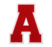 QUARKZMAN Parches De Letras De Felpa De 4", Letras Iniciales A-Z De Felpa Roja Parches Bordados Para Coser O Planchar En Suministros DIY Camisetas Chaquetas Bolsas (Letra A)