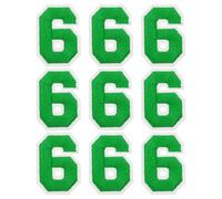 QUARKZMAN Parches De Números Para Planchar 2" Número 6 Parche Bordado Para Coser Calcomanías De Letras Aplicación Para Reparar Ropa Jeans Zapatos Gorros DIY (Verde, Paquete De 9)