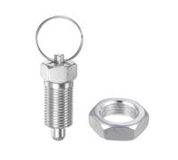 QUARKZMAN Pasador de Resorte con Anillo de Tracción Rosca M16*1.5 | Longitud de 0.96" Diámetro de Pasador de 10 Mm Cabeza Redonda de Acero al Carbono Pasador Retráctil No Bloqueable