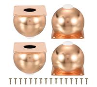 QUARKZMAN Patas para Muebles Juego De 4 Patas De Esfera De Metal Resistente con Almohadillas De Goma para Cómoda Sofá Mesa Cama Y Gabinete 315" 80mm Oro Rosa