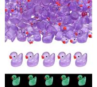 QUARKZMAN Patitos Mini De Resina Luminosos, Pequeños Patitos Que Brillan En La Oscuridad Figuras En Miniatura para Esconder A Granel (Morado Oscuro, 120 Unidades)