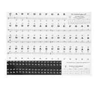 QUARKZMAN Pegatinas De Teclado De Piano Para 88/61/54/49 Teclas, Guía De Notas De Piano Con Letras Removibles Para Principiantes Aprendiendo, Negro