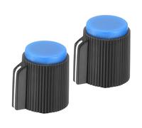 QUARKZMAN Perillas de Potenciómetro de Baquelita 13x15.5mm para Control Volumen, Interruptor Mecánico Con Orificio de 6mm Y 2 Tornillos de Fijación En Negro Y Azul, Juego de 2