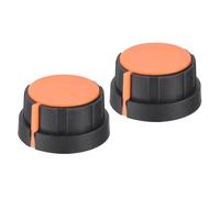 QUARKZMAN Perillas de Potenciómetro de Baquelita 31x16.5mm para Control Volumen, Interruptor Mecánico Con Orificio de 6mm Y 2 Tornillos de Fijación En Negro Y Naranja - 2 Uds