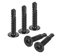 QUARKZMAN Phillips Cabeza Autorroscante Tornillos, 100uds #10x1" 410 Acero Inoxidable Autotaladrante Tornillo para Lámina Metálica, Negro