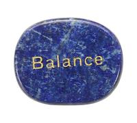 QUARKZMAN Piedras Inspiracionales Grabadas, Piedra de la Preocupación Natural Ovalada de Cristal con Palabras Grabadas para Regalos de Estrés para Mujeres, Azul Marino (Balance)