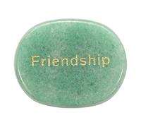 QUARKZMAN Piedras Inspiracionales Grabadas, Piedras Naturales Anti-Estrés Ovaladas De Cristal con Palabras Grabadas para Regalos De Mujeres, Aventurina Verde (Amistad)