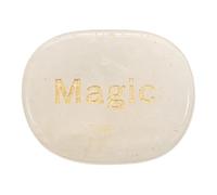 QUARKZMAN Piedras Inspiracionales Grabadas, Piedras Naturales Ovaladas De Cristal para Aliviar La Ansiedad con Palabras Grabadas para Mujeres Regalos Anti-Estrés, Cristal Transparente (
