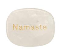 QUARKZMAN Piedras Inspiracionales Grabadas, Piedras Naturales Ovaladas De Cristal para Aliviar La Ansiedad con Palabras Grabadas para Mujeres Regalos Anti-Estrés, Cristal Transparente-N