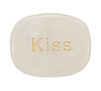 QUARKZMAN Piedras Inspiracionales Grabadas, Piedras Naturales Ovaladas De Cristal para Dedos con Palabras Grabadas para Regalos Anti-Estrés para Mujeres, Cristal Transparente (Besos)