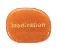 QUARKZMAN Piedras Inspiracionales Grabadas, Piedras Naturales Ovaladas De Cristal para Dedos con Palabras Grabadas para Regalos De Estrés para Mujeres, Aventurina Roja (Meditación)