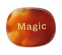 QUARKZMAN Piedras Inspiracionales Grabadas, Piedras Naturales Ovaladas De Cristal para El Estrés con Palabras Grabadas para Mujeres Regalos Anti-Estrés, Ágata Roja (Magic)