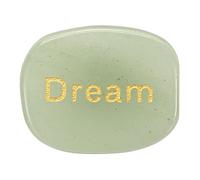 QUARKZMAN Piedras Inspiracionales Grabadas, Piedras Naturales Ovaladas De Cristal para Pulgar con Palabras Grabadas para Regalos De Estrés para Mujeres, Aventurina Verde (Sueño)