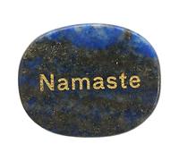 QUARKZMAN Piedras Inspiracionales Grabadas, Piedras Naturales Ovaladas De Cristal para Pulgar con Palabras Grabadas para Regalos Anti-Estrés para Mujeres, Azul