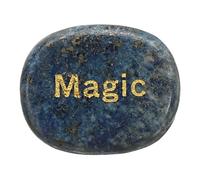 QUARKZMAN Piedras Inspiradoras Grabadas, Piedras Naturales Anti-Estrés Ovaladas De Cristal con Palabras Grabadas para Mujeres Regalos para El Estrés, Azul Marino (Magic)