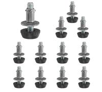 QUARKZMAN Pies Niveladores para Muebles con Rosca 1/4"-20 12 Unidades 27 Mm L Tornillos Ajustables para Nivelar Patas De Muebles con Rosca Deslizantes Gabinete Negro