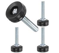 QUARKZMAN Pies Niveladores para Muebles con Rosca 5/16"-16 4Pcs 50mm L Pies Ajustables para Muebles con Rosca Niveladora para Silla Deslizantes Niveladores para Mesa Silla Negro