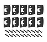 QUARKZMAN Placa De Cerradura Tipo D, 10 Piezas 57mm x 45mm Placa De Cerradura De Acero Inoxidable 201 Para Marco De Puerta, Negro