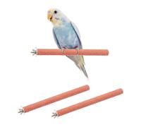QUARKZMAN Posadero para Aves Palo De Moler Garras Colorido Posadero De Madera con Superficie Rugosa para Loros 25 X 2 Cm (Naranja 2 Pcs) Diseñado para Hogares/Parques De Animales /