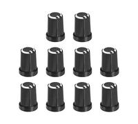 QUARKZMAN Potenciómetro Control Perilla ABS Guitarra Perilla para Potencia Amplificadores Estéreos Bajo Volumen Tono 270 Grados Giratoria Perilla 6mm D Tipo Eje Negro Blanco 10uds