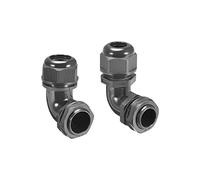 QUARKZMAN Prensaestopas Nailon 90 Grados M20 M32 Junta Ajustable Contratuerca 6mm-11mm Diámetro 15mm-22mm Diámetro para Cable Conexión 2 Juego