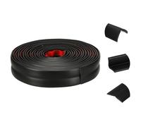 QUARKZMAN Protector De Esquina Para Pared 0.8 Pulgadas X 10 Pies Moldura Autoadhesiva Para Bordes Protector Flexible Para Esquinas Interiores Y Exteriores Tira De Borde Para Techo Negro