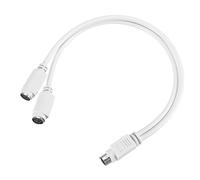 QUARKZMAN PS/2 Adaptador Y Cable MDIN6 1.08FT PS/2 macho a doble hembra convertidor adaptador para PC industrial PC ordenador teclado y ratón, negro