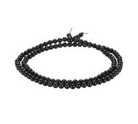 QUARKZMAN Pulsera De Cuentas De Oración, 108 Cuentas De Madera Natural De 6 Mm De Diámetro, Pulsera Mala Con Bolsa Para Hombres Y Mujeres, Brazalete Elástico De Cuentas, Color Ébano