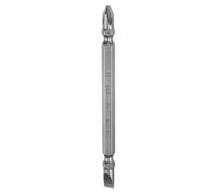QUARKZMAN Punta Magnética de Doble Punta PH2/Sl6 de 6 mm, 100mm de Longitud, Vástago Hexagonal de 6mm, Punta de Destornillador Plano de Acero S2 con Ranura En Cruz Phillips