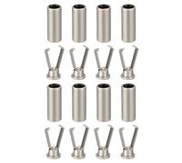 QUARKZMAN Puntas de Cordones 8 Unidades - Puntas de Aleación para Cordones de Zapatos Reemplazo Cilíndrico para Cordones (Tono Plateado)